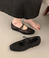 Frauen Beige Atmungsaktive Mesh Bestickte Wohnungen Spleißen